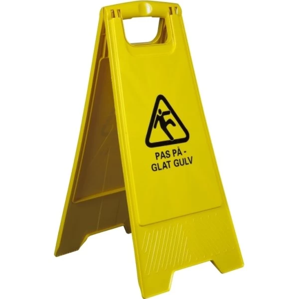 No Name Advarselsskilt, "Pas På - Glat Gulv", 2-sidet, Gul 3 No Name Advarselsskilt, "Pas På - Glat Gulv", 2-sidet, Gul