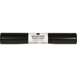 No Name Affaldssække 100L, 70x110cm, 45my, Genanvendt Sort