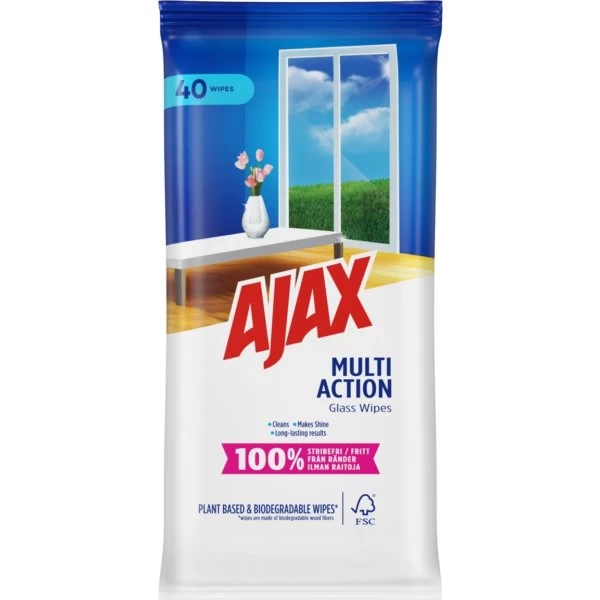 Ajax® Ajax Wipes | Multi Action | Plantebaseret | 40 Stk 3 Ajax® Ajax Wipes | Multi Action | Plantebaseret | 40 Stk
