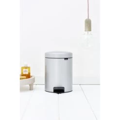 Brabantia NewIcon Pedalspand | 5 L | Metallic Grå -Rengøringsekspert brabantia newicon pedalspand 5 l metallic grey 4