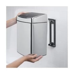 Brabantia Touch Bin Rektangulær | 10 L | Stål -Rengøringsekspert brabantia touch bin rektangular 10 l blank stal 3