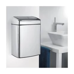 Brabantia Touch Bin Rektangulær | 10 L | Stål -Rengøringsekspert brabantia touch bin rektangular 10 l blank stal 4