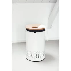 Brabantia Vasketøjskurv | 60 L | Hvid M/ Kork Låg -Rengøringsekspert brabantia vasketojskurv 60 l hvid m kork lag 7
