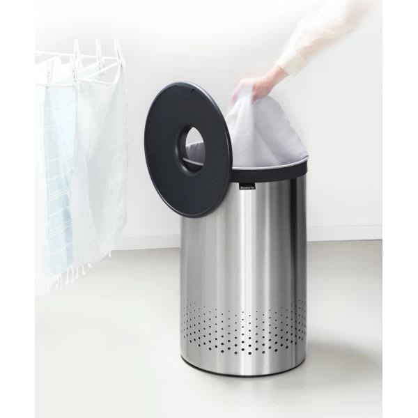 Brabantia Vasketøjskurv | 60 L | Mat Stål 8 Brabantia Vasketøjskurv | 60 L | Mat Stål - Billede 6