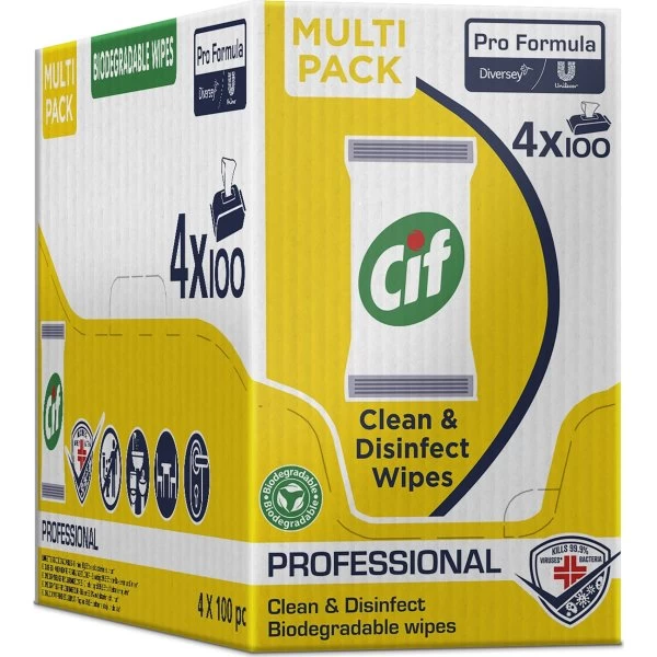 Cif Pro Universal Wipes, 100 Stk 5 Cif Pro Universal Wipes, 100 Stk - Billede 3