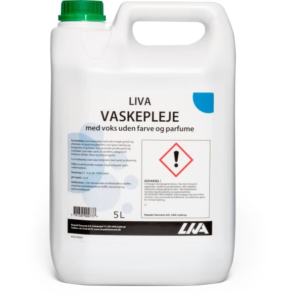 Liva Vaskepleje M/ Voks | Uden Farve/parfume 5 L 3 Liva Vaskepleje M/ Voks | Uden Farve/parfume 5 L