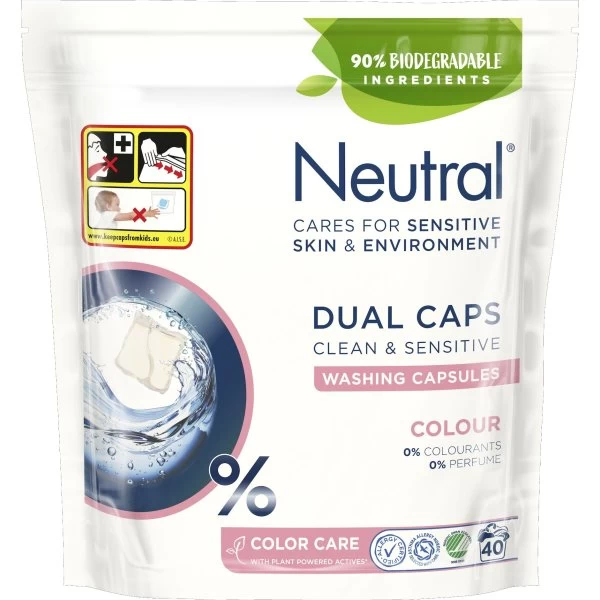 Neutral Vaskekapsler, Colour, 28 Ml, 40 Stk. 3 Neutral Vaskekapsler, Colour, 28 Ml, 40 Stk.
