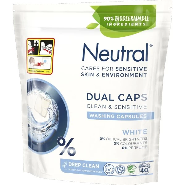 Neutral Vaskekapsler, White, 28 Ml, 40 Stk. 3 Neutral Vaskekapsler, White, 28 Ml, 40 Stk.