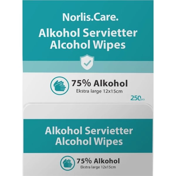 Norlis Care Hånddesinfektion 75% | Wipes | 250 Stk 4 Norlis Care Hånddesinfektion 75% | Wipes | 250 Stk - Billede 2