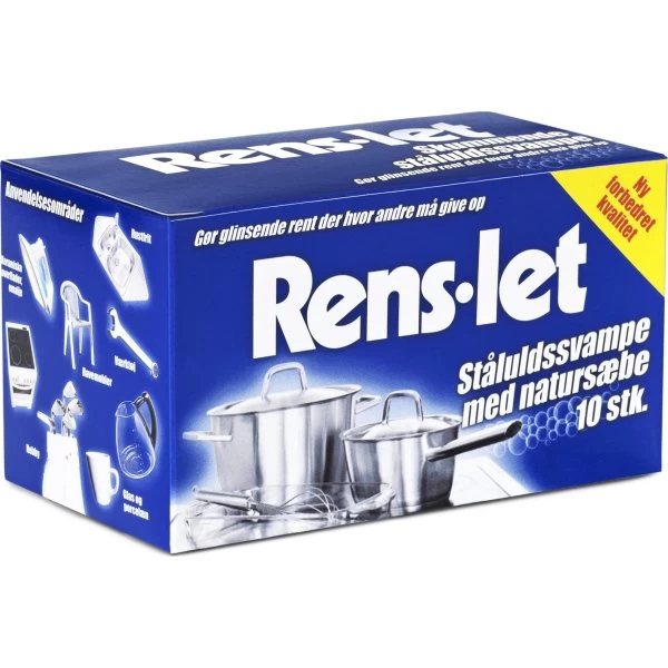 No Name Rens-Let Ståluldssvampe, Blå, 10 Stk. 3 No Name Rens-Let Ståluldssvampe, Blå, 10 Stk.
