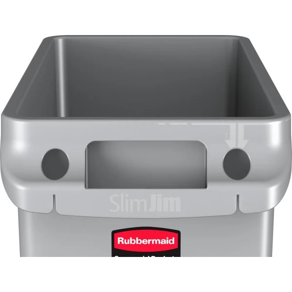 Rubbermaid Slim Jim Affaldsbeholder, 87 Liter, Grå 6 Rubbermaid Slim Jim Affaldsbeholder, 87 Liter, Grå - Billede 4