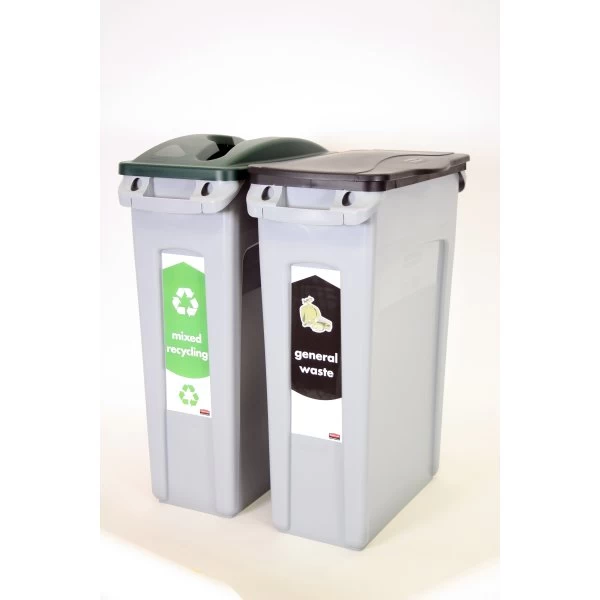 Rubbermaid Slim Jim Låg "Hængsel', Sort 6 Rubbermaid Slim Jim Låg "Hængsel', Sort - Billede 4