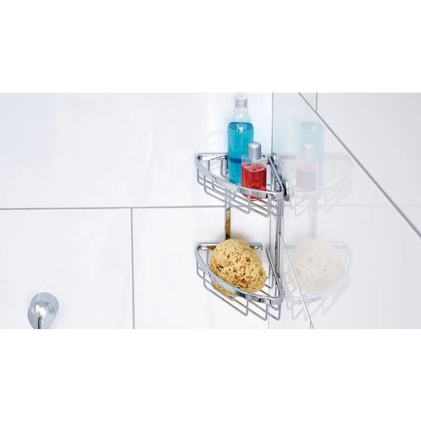 Tesa Aluxx Dobbelt Hjørnekurv Til Bruser | Sølv 4 Tesa Aluxx Dobbelt Hjørnekurv Til Bruser | Sølv - Billede 2