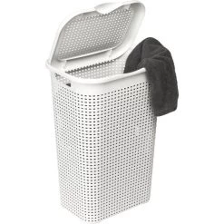 No Name Vasketøjskurv | Rattanlook | Hvid | 50 L