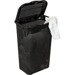 No Name Vasketøjskurv | Rattanlook | Sort | 50 L